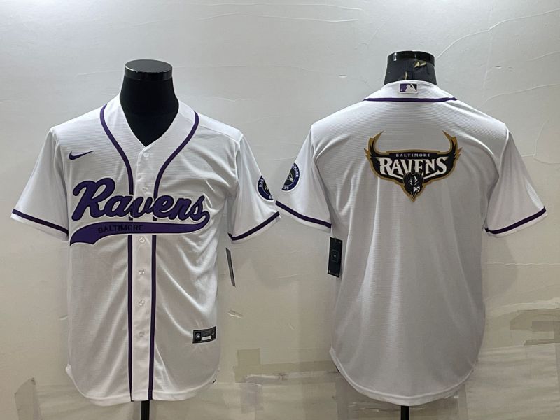Men Baltimore Ravens Blank White 2022 Nike Co branded NFL Jerseys->baltimore ravens->NFL Jersey